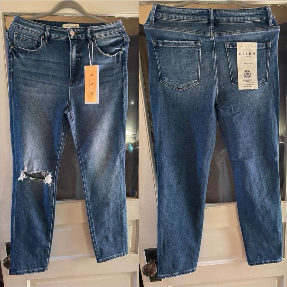 Women's Blue Distressed Jeans